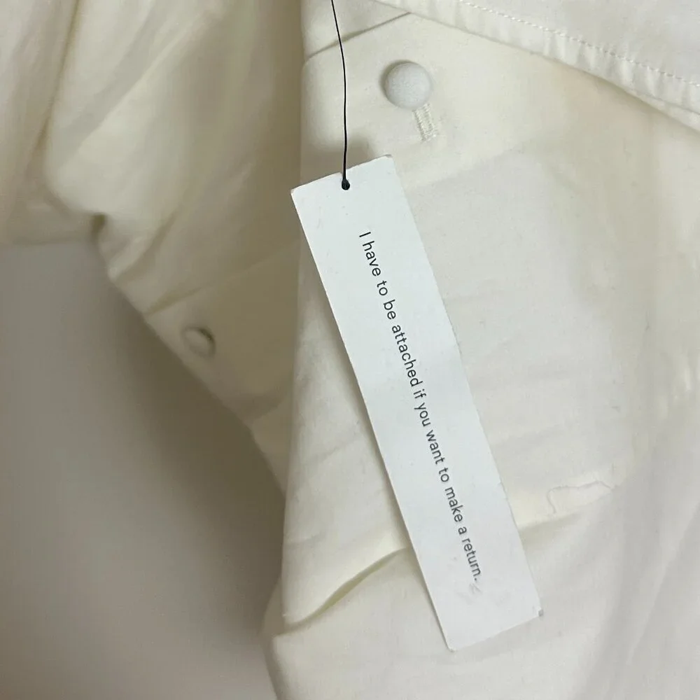 REFORMATION Alida Organic Cotton Button-Up Midi Dress in White Size US 4 - Picture 11 of 15